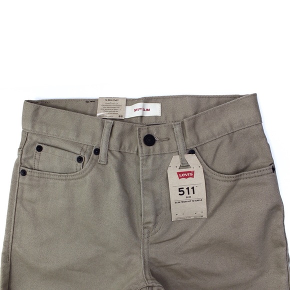 Levi’s Boys 511 Slim Khaki Colored Jeans 14 27 20” - Picture 7 of 7